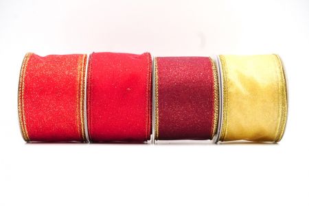 Kiinteä väri kimalle pöly langallinen nauha_KF9066 (3)